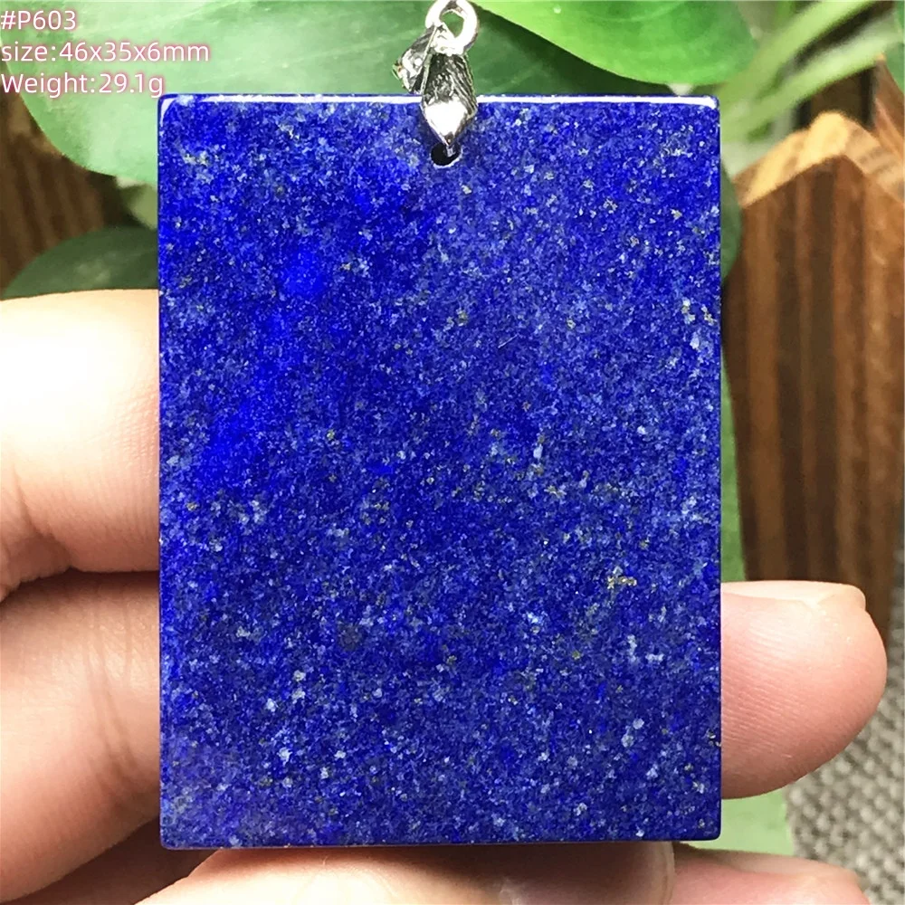 

Подвеска из натурального синего лазурита для женщин и мужчин, подарок для любви, богатства, Рейки, драгоценный камень, хрустальный камень, бусины, серебряные украшения AAAAA