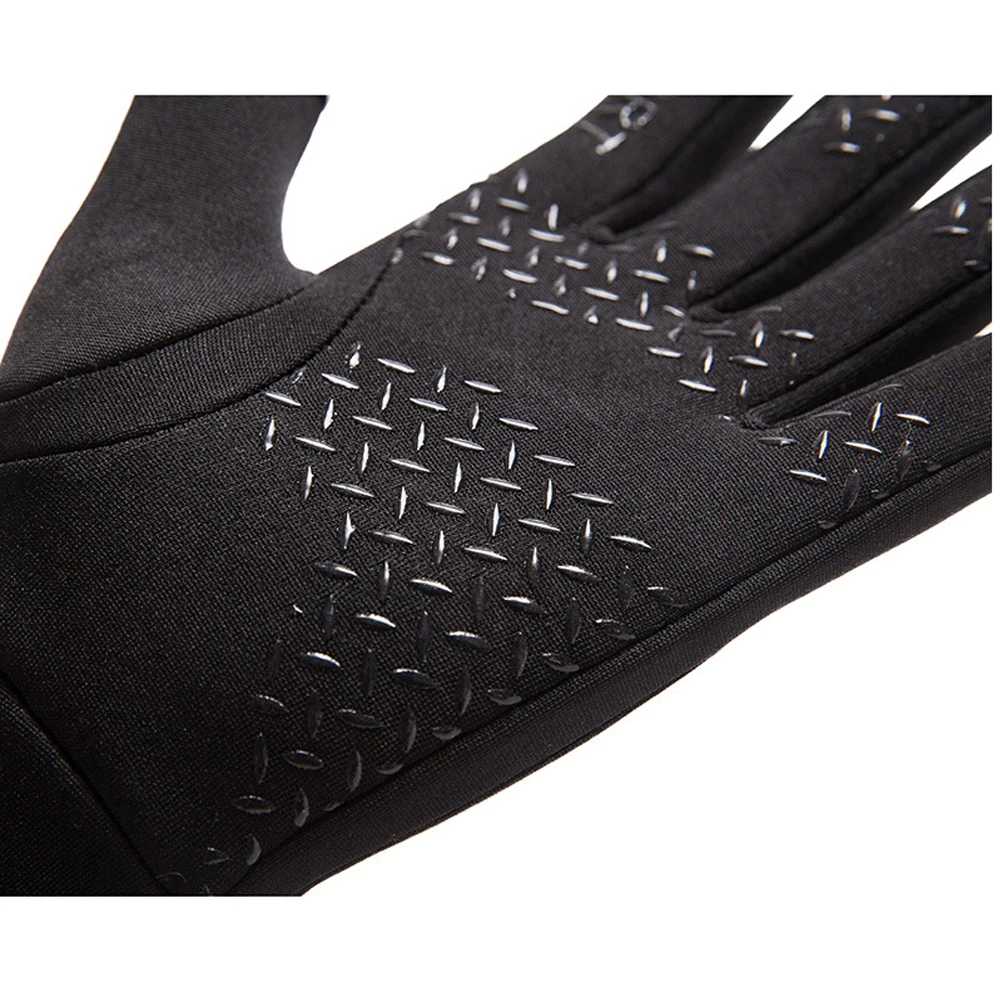 

Reflective Cycling Gloves Simple Thicken Warm Anti-wind Anti-slip Fishing Gloves Screen Touch Gloves for Outdoor Hiking Camping
