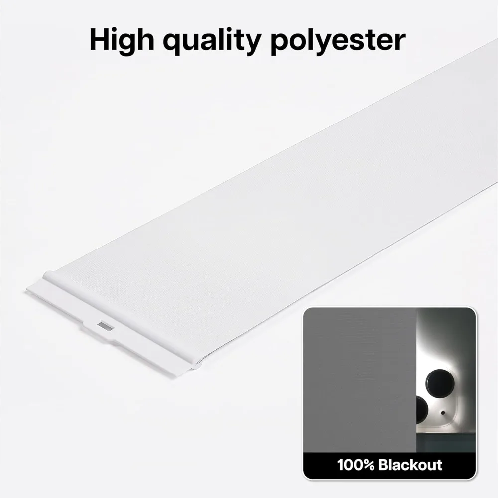 شرائح عمودية لتغميق الغرفة للأبواب والنوافذ المنزلقة - بوليستر سهل القطع، بديلة شرائح من القماش الأبيض #2