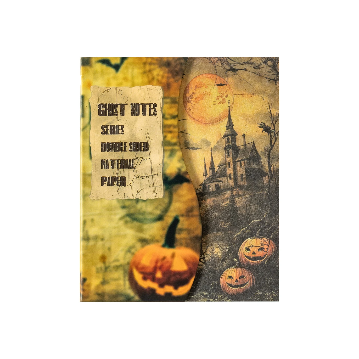 JIANWU Ghost Notes Series Vintage Dark Skull Landscape Collage Scrapbook Material Paper Creative DIY Junk Journal Stationery
