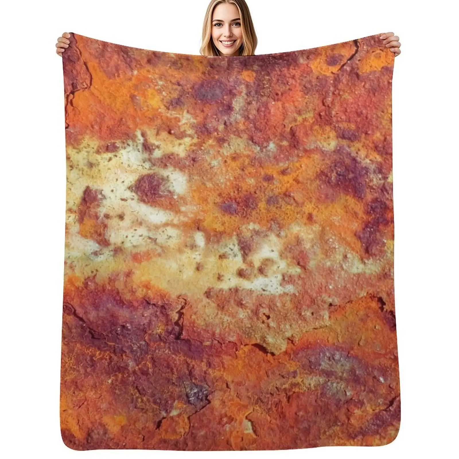 

Rust Throw Blanket Quilt Soft Beds Polar Thin Blankets