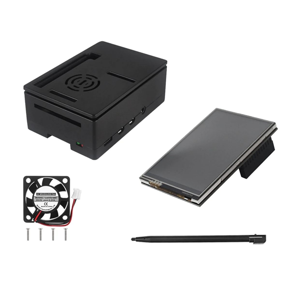 شاشة LCD TFT تعمل باللمس ، مروحة تبريد ، حافظة ABS ، توت العليق بي 4 ب ، من من من من من نوع x