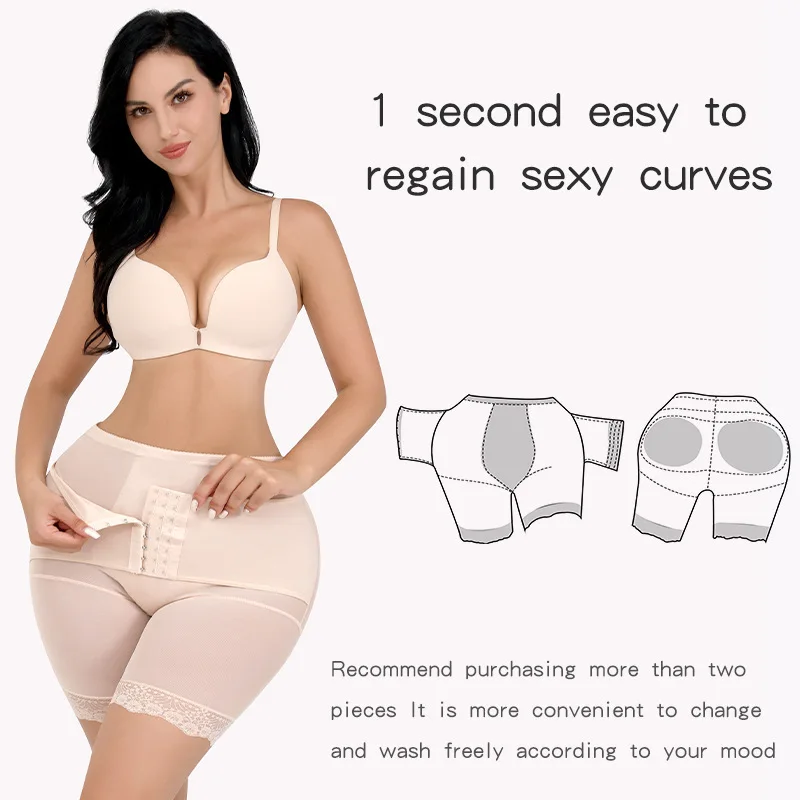 

Sponge Padded Waist Trainer Shapewear for Women Tummy Control Butt Lifter Thigh Slimming Body Shaper Hip Lifting