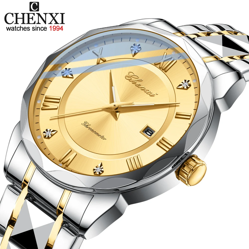 

CHENXI Men Watch Luxury Business Quartz Wristwatch Men Waterproof Luminous Calendar Stainless Steel Strap Top Brand Male Watches