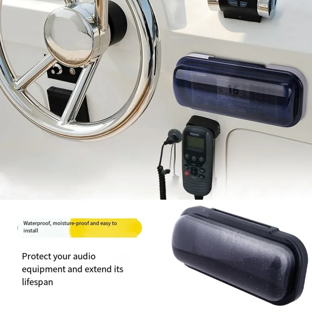 

Radio Protector Shield Marine Stereo Cover Yacht Audio Waterproof Cover Marine Radio Protective Shell 180mm Tinted Front Panel