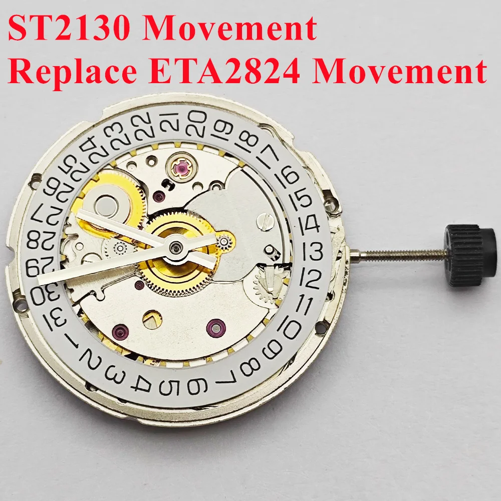 ST2130 Movement 25Jewels Silver 28 800VPH Frequenc High Accuracy Replacement ETA2824-2 Repair Tool Automatic Mechanical