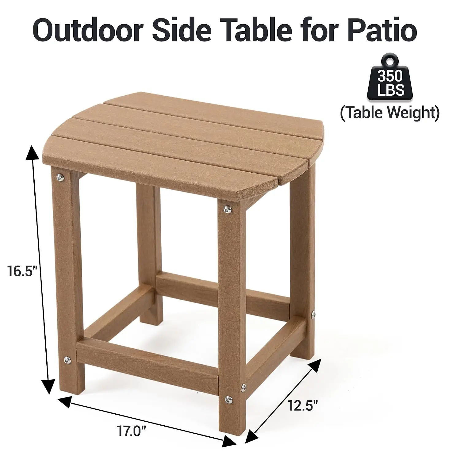 HDPE Patio Side End Table, Waterproof Outdoor Small Table for Patio, Garden, Poolside, Balcony, Deck, Porch,, Customized
