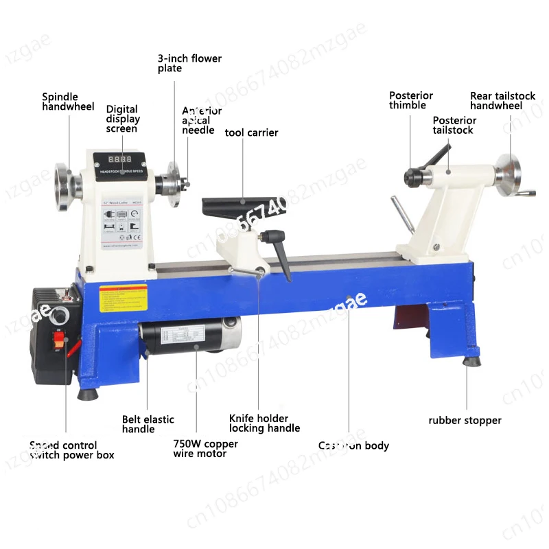 220V Multifunctional Miniature Woodworking Lathe Bead Machine Small Bracelet Rotating Lathe Household Wood Rotary Lathe Machine