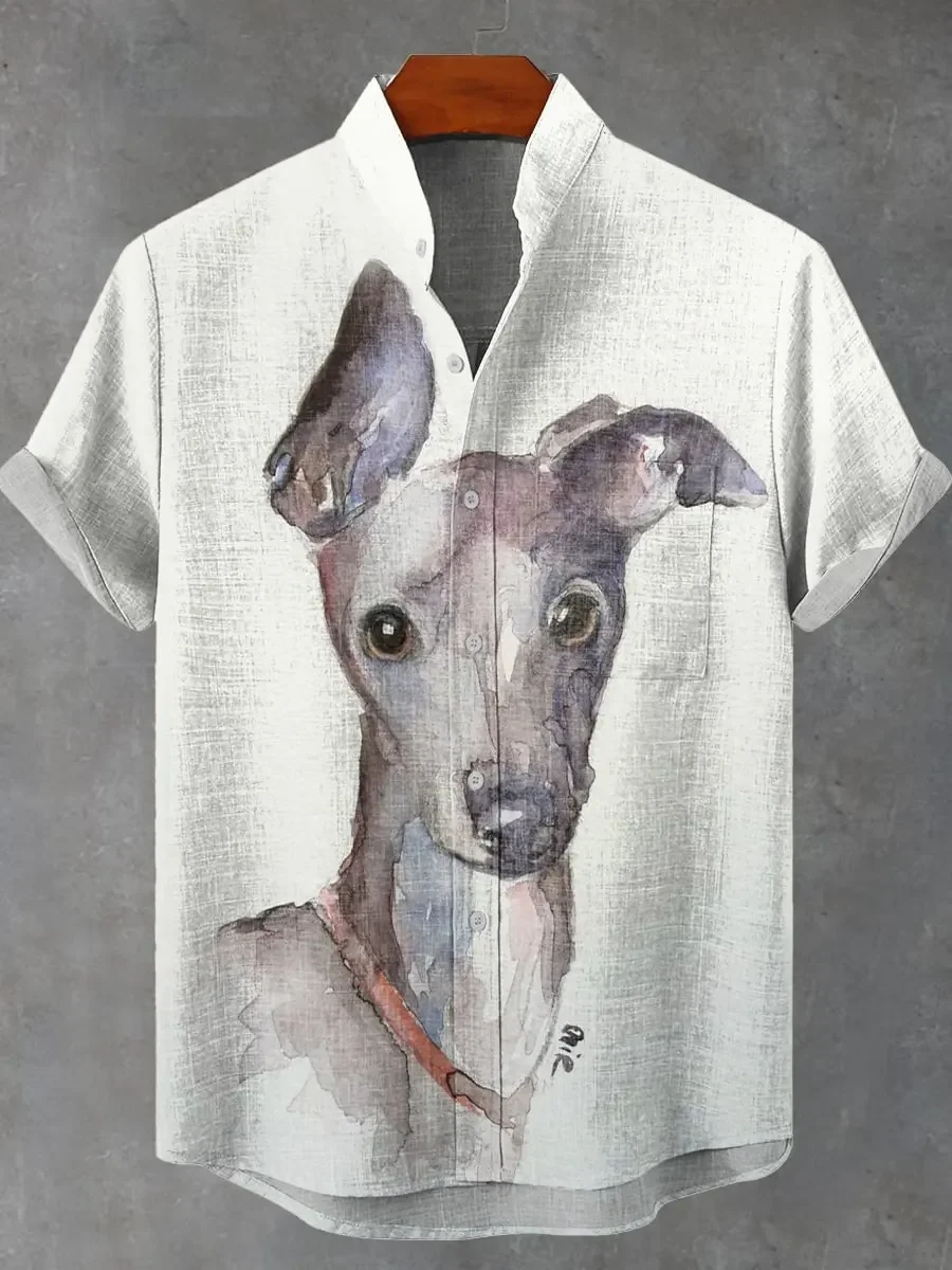 

Новая мужская рубашка с коротким рукавом и льняным узором, модный 3D-принт с цветочным рисунком, высококачественная рубашка.