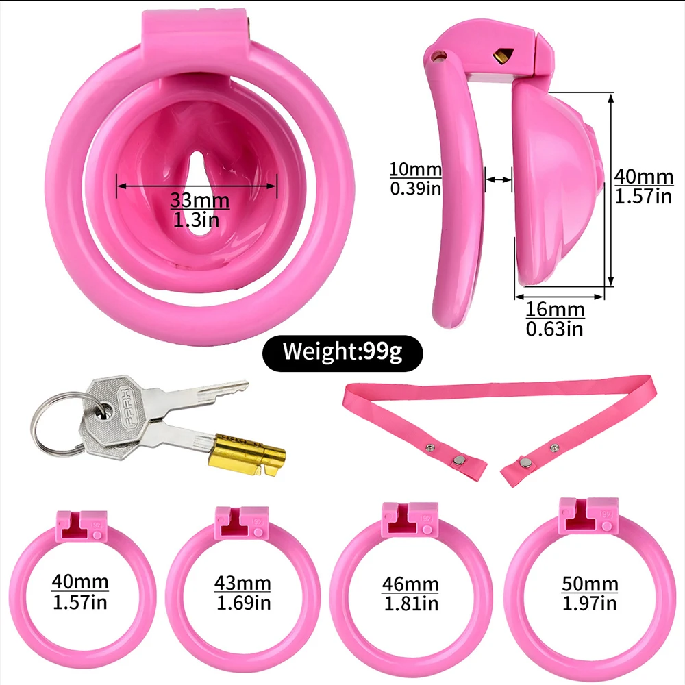 FRKO Labium Male To Female Elastic Belt Chastity Cage Device 4 Penis Rings Lock Cock Discreet Sissy Femboy BDSM Sex Toys For Men