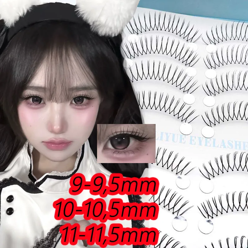 10 Pairs Korean U-Shaped DIY False Eyelashes Reusable Transparent Stem Manga Eyelash Extensions Kpop Girl Makeup Tool