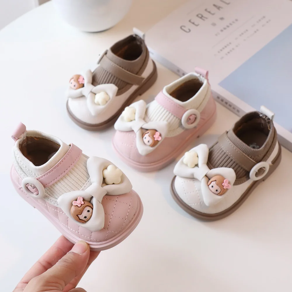 2023 New Baby Shoes Soft Sole Breathable Little Kid Princess Walking Spring Autumn Girls Infant Winter Versatile