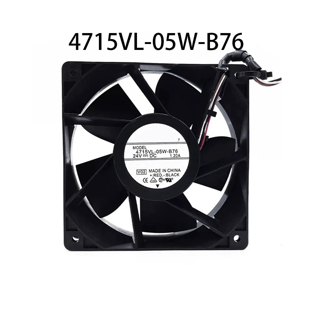 Case cooling Industrial Inverter Fan DC24V 1.20A 120*120*38mm 4715VL-05W-B76 Server Fully Teste