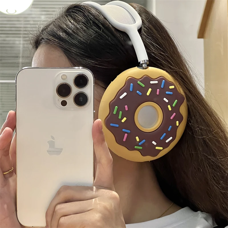 Donut Delicious Simulated Protective Case for Apple Airpods Max Headphones Cartoon Cover Silicone Anti-scratch Accessories