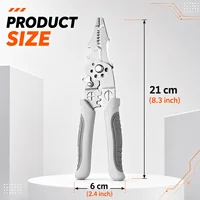 8.5 Inch Multi Functional Industrial Wire Stripper Cutter Crimper Heavy Duty Stainless Steel Electrical Pliers Ergonomic Grip 5