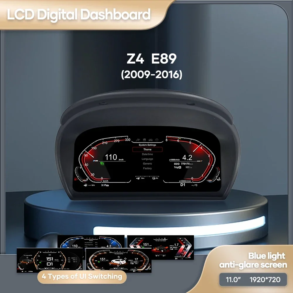 11 Inch Digitale Dashboard For Z4-E89 2009-2016 Years Auto Lcd Paneel Snelheidsmeter Virtuele Cockpit Voor