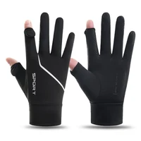 Guantes de seda de hielo con protección solar UV, guantes antideslizantes con pantalla táctil de dedo completo, guantes transpirables de verano para exteriores para conducir, andar en bicicleta