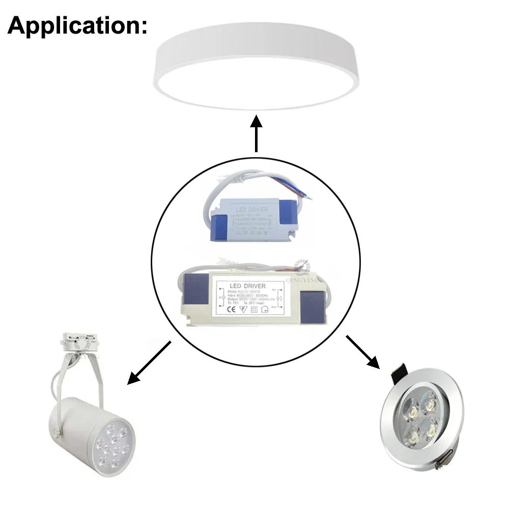 Sterownik LED AC85-265V 3 w9w12w18w30w36w50w 1x3W 2-3x3W 4-7x3W 8-12x3W 12-18x3W 18-25x3W zasilacz transformator oświetleniowy