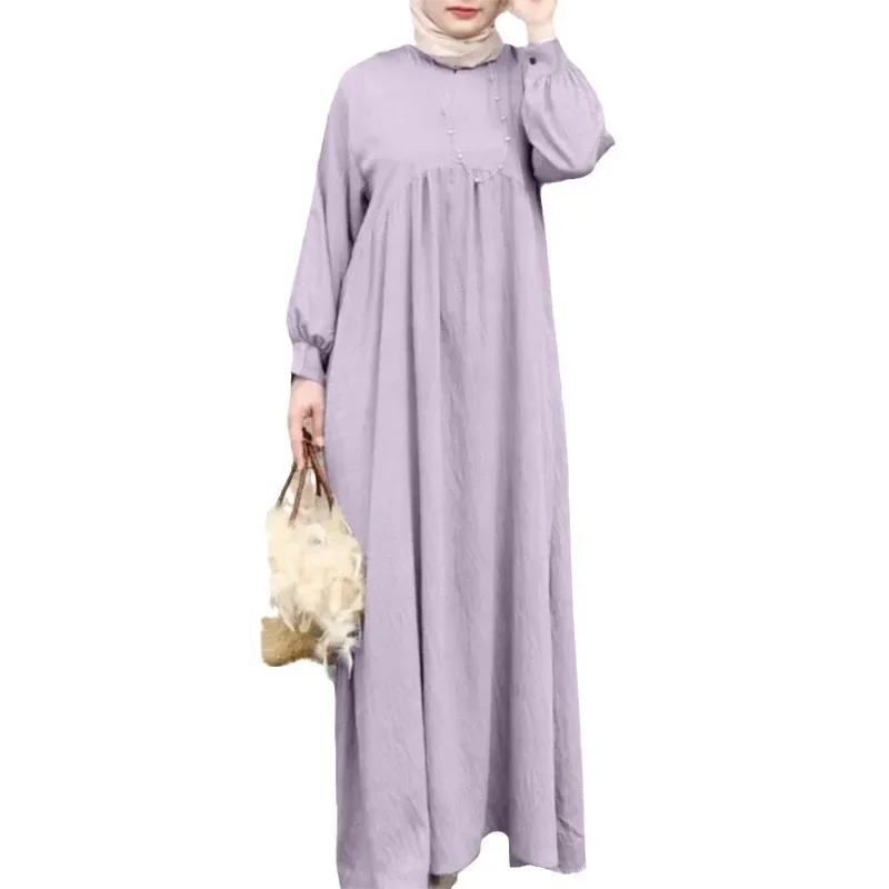 Abaya Muslim Long Dress for Women Crepe Ramadan Eid Loose Islamic Clothing Prayer Dresses Hijab Robe Dubai Turkish Modest Kaftan