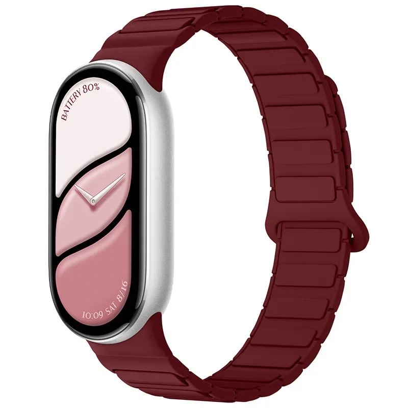 Neues Silikon-Sportarmband für Xiaomi Watch 10/9/8 Zweifarbiges Magnetarmband für Miband 10 NFC Smartwatch Ersatz-Armband