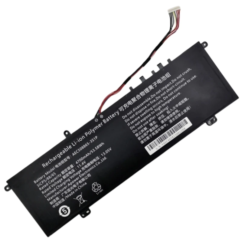 Imagem -04 - Bateria do Portátil 3icp5 88 65 11.4v 53.58wh 4700mah para Hasee Elegante X52023s5 Tablet pc 11.4v Novo Aec5088653s1p