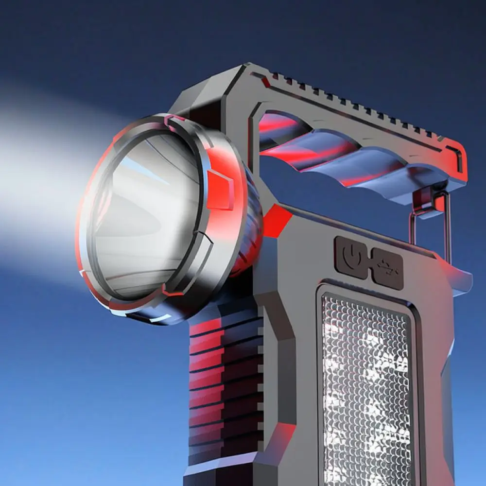 Rechargeable Handheld Led Flashlight Portable Searchlight High Power Lamp For Outdoor Camping Hiking Night Fishing