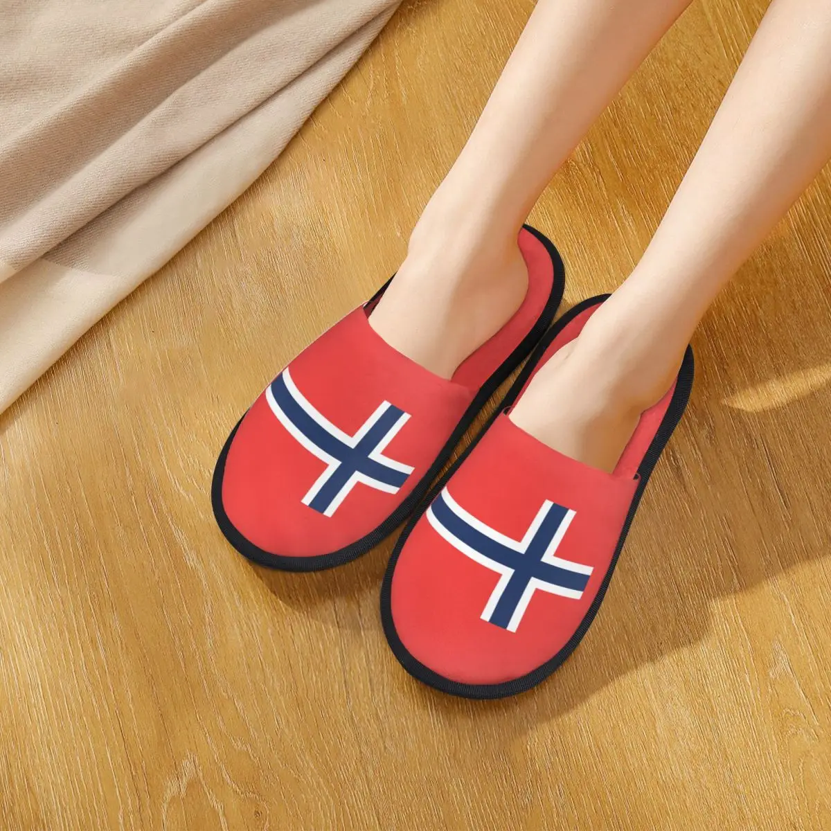 Custom Norway Flag  Slippers Memory Foam Warm Soft Women House Slipper Bedroom Comfy Shoes