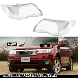 Carcasa de faro para Subaru Forester, cubierta de lámpara transparente de plexiglás, para modelos 2009, 2010, 2011 y 2012