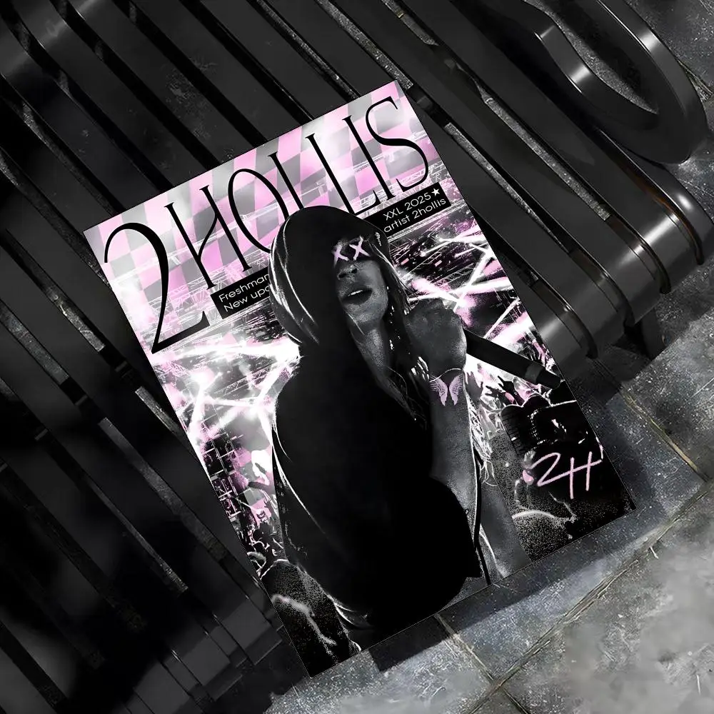 2Hollis Rapper Sänger Poster Wohnzimmer Schlafzimmer Bar Flur Klebende Wandkunst Druck Wasserfeste Ästhetische Dekoration – Detail 11