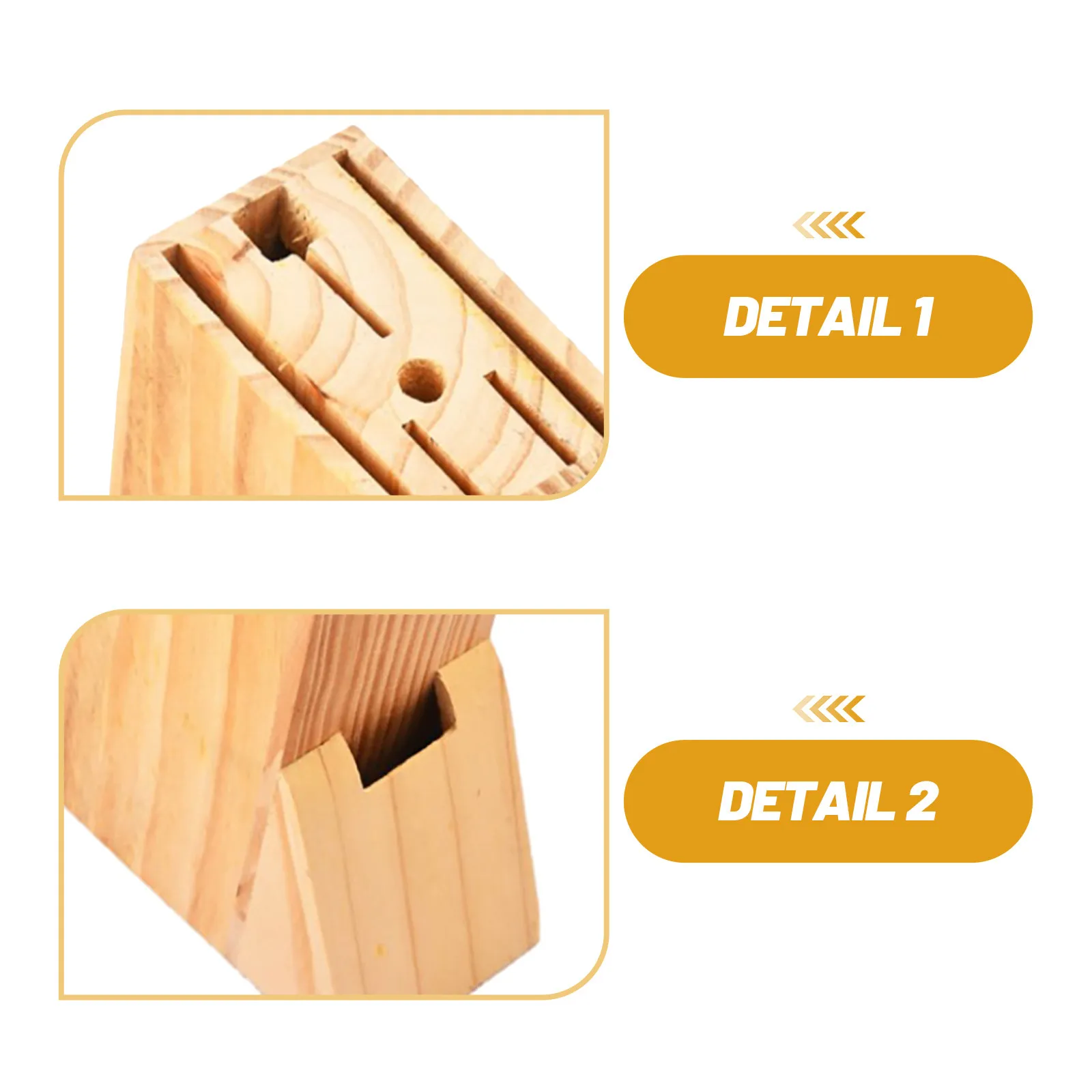 Sturdy Solid Wood Kitchen Cutter Holder Rack for Knife Scissor Storage Multi Functional Utensil Organizer Countertop Cooking view 2