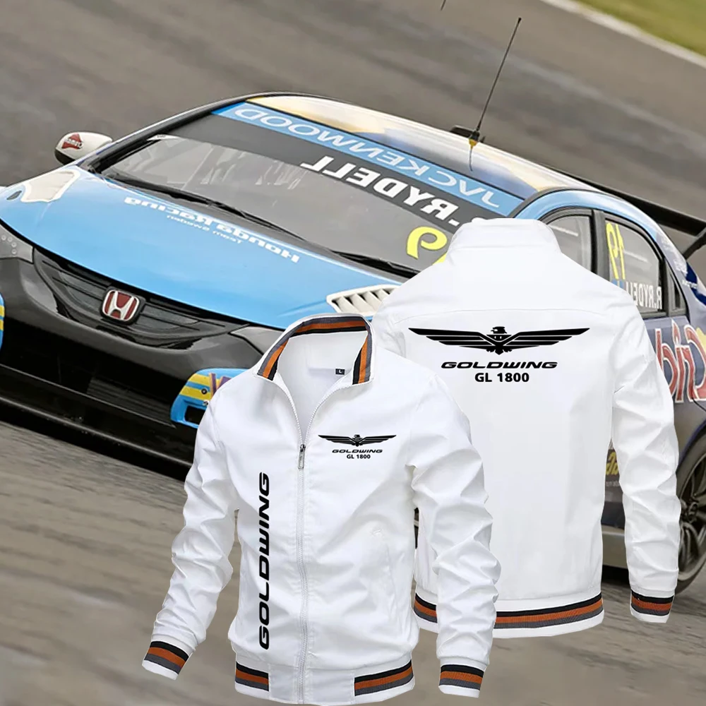 

Honda Motorcycle Gold Wing GL1800 Print Jacket Biker Racing Team Custom Bomber Jacket Oversized Windbreaker Honda Men Clothing