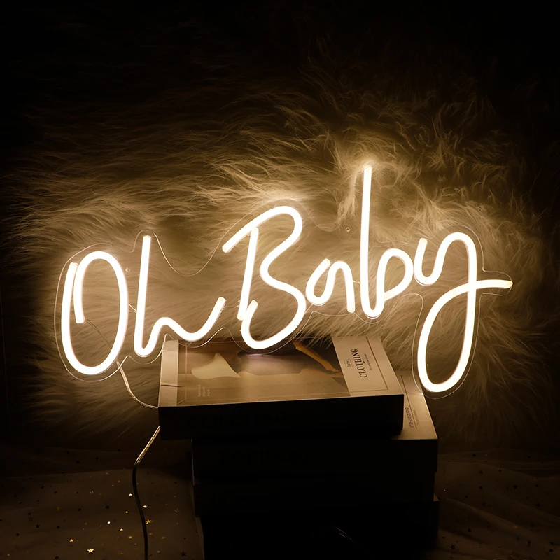 Oh Baby Custom Neon Sign Night Light for Wall Decoration Personalized Board For Bedroom Shops Parties Romantic Decor