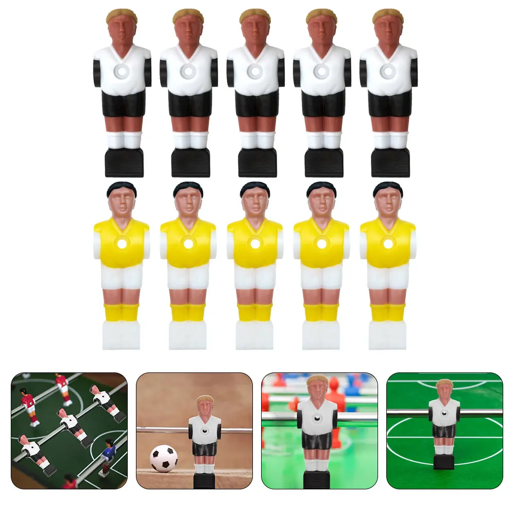 

10pcs Foosball Action Figures Desk Soccer Player Figurines High Grade Resin Durable Color Standard Football