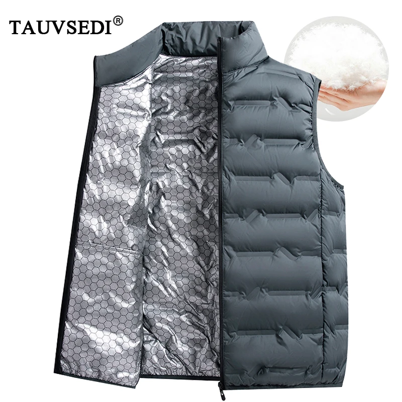 

Зимний мужской повседневный жилет без рукавов на утином пуху, мужской уличный теплый жилет с несколькими карманами, мужской модный легкий рабочий жилет для пары 6XL