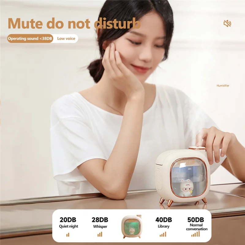Cartoon Air Humidifier 500ML Large Capacity Aroma Essential Oil Diffuser Cute Double Spray Colourful Lights-A54Q