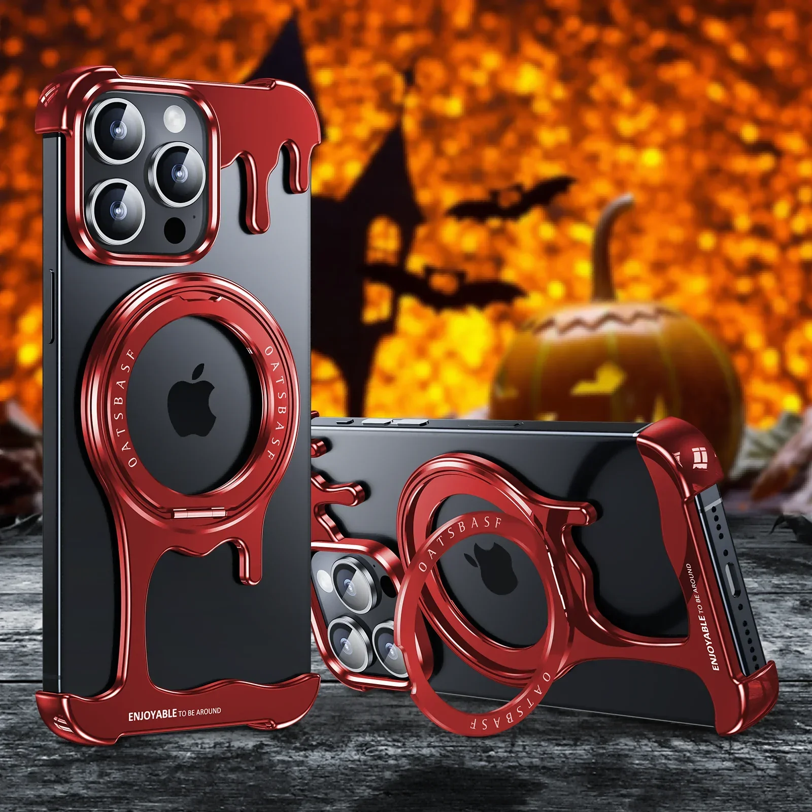 

Shockproof Protective Phone Cover, Shockproof Shell, iPhone 16, 15Pro Max Case with Magsafe 360 ° Rotation, Halloween Gifts