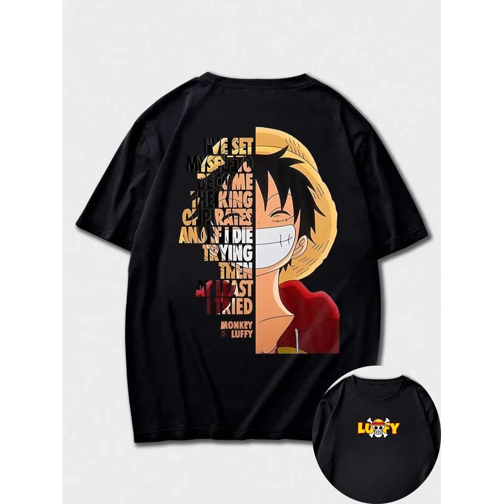 

2026 new Luffy Two-Level Summer T-Shirt - Men's and Women's Harajuku Retro Short Sleeve Loose Casual Fitness Comfortable