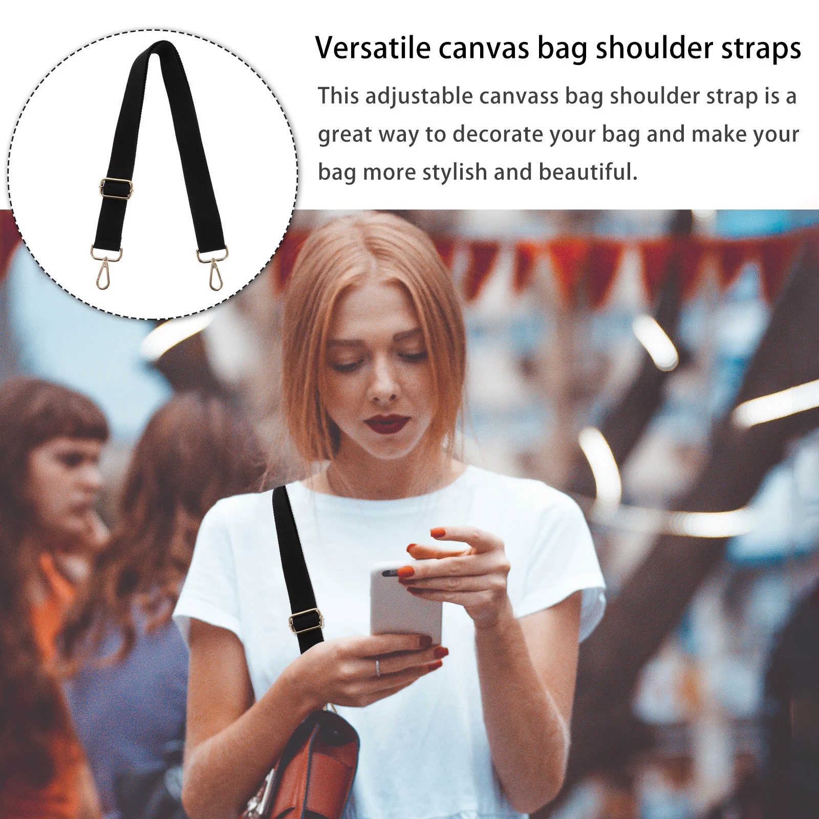 

1Pcs High-Quality Bag Replacement Strap Adjustable Design Easy Install Stylish Handbag Strap Accessory Fashion Straps