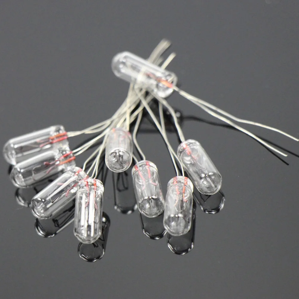 100pcs Clear 5mm Mini Bulbs 12V 14V 16V 115mA Miniature Grain of Wheat Bulbs Warm White MP181920W 1/35 model train