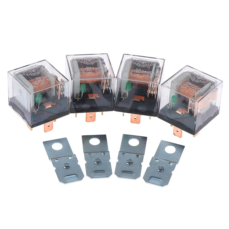 1pc 5Pin 4Pin Waterproof Automotive Relay 12V 100A SPDT Car Control Device Car Relays DC 24V High Capacity Switching