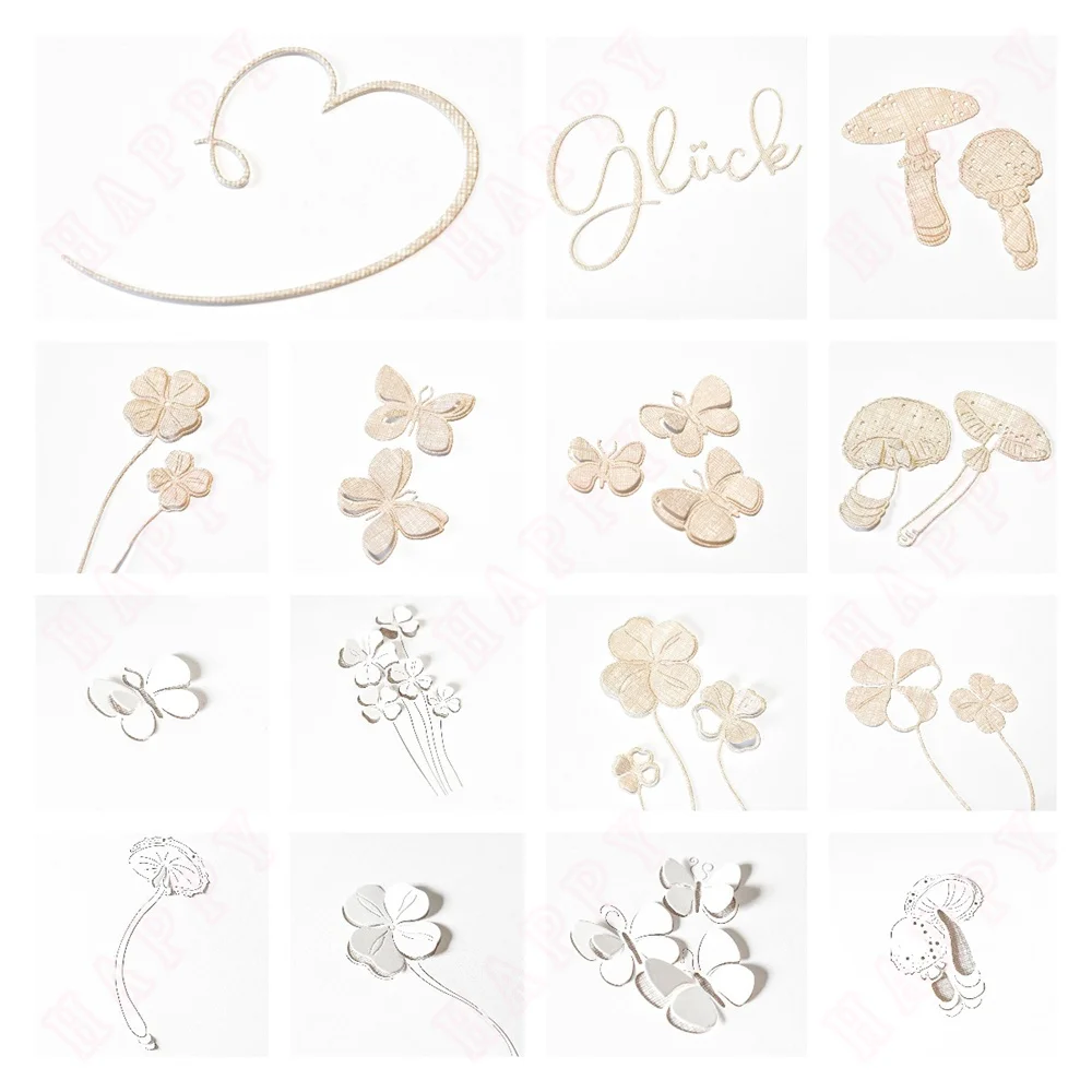 

Curved heart Clover scrapbooking dies 2024 Embossed Metal Cutting Dies Sets Butterfly DIY Craft Making, Greeting Card Decoration