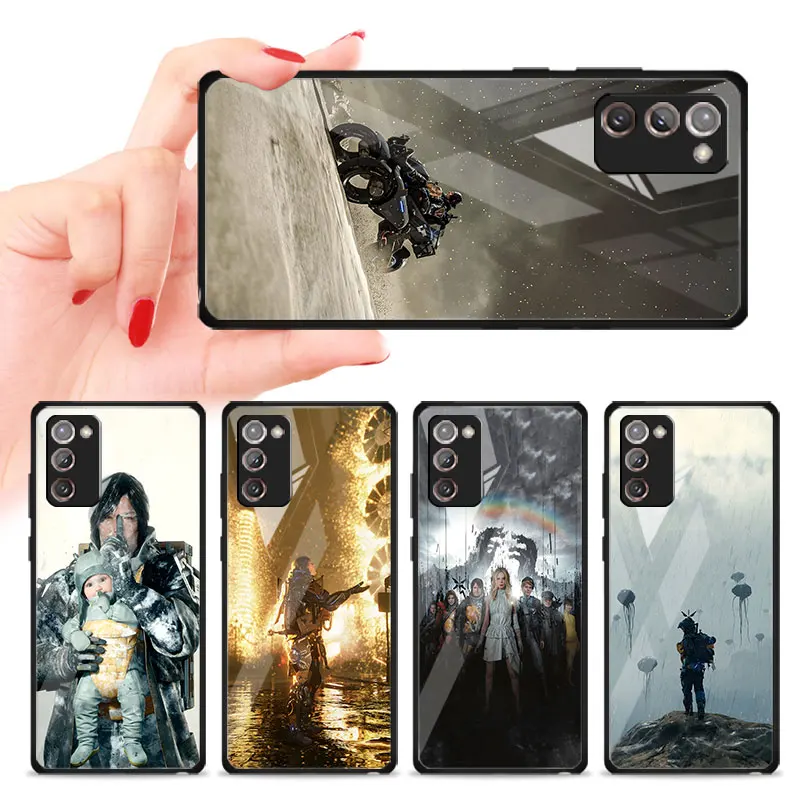 Black Case for Samsung Galaxy Note 20 Ultra 5G 10 Plus 9 8 Tempered Glass Phone Cover M12 J7 Prime Shell D-Death S-Stranding 2