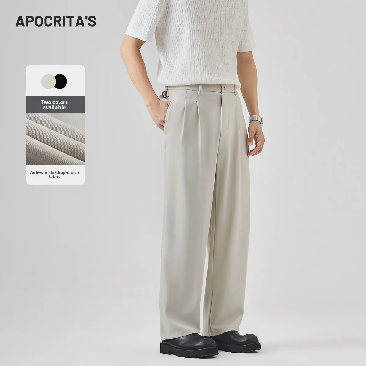 

Busin Casual Men's Pants Summer Thin Loose Straight High-end Drape Anti-wrinkle Long Trousers Faionable Urban Sle