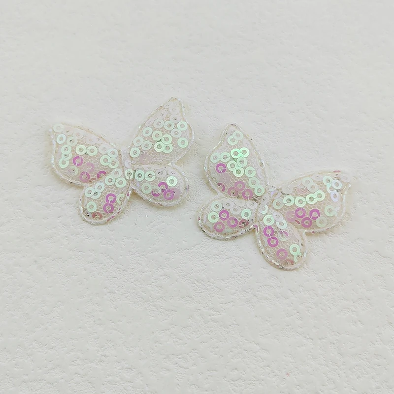 80 Stück Pailletten-Schmetterlings-Applikationen, zwei Größen, zum Aufnähen auf Kleidung, für Bastelarbeiten, zum Nähen, als DIY-Haarspangen-Accessoire, als Aufnäher. – Detail 6