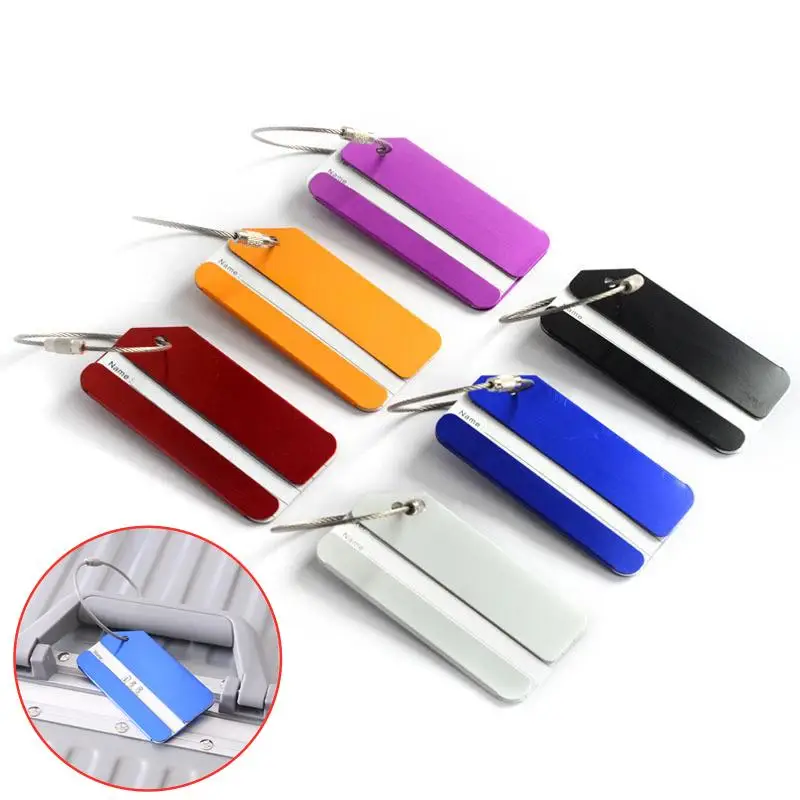

Aluminium Alloy Luggage Tags Set with Steel Loop Travel Suitcase ID Labels for Carry-On And Checked Bags Travel Accessories