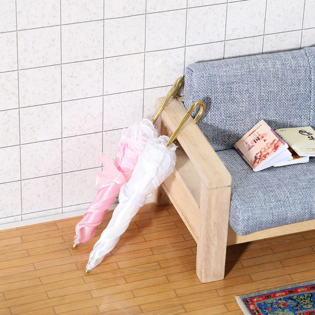 2 قطعة صغيرة لديكور المنزل أثاث صغير للأطفال أثاث صغير تعليمي مظلة منزلية صغيرة لعبة دعامة صور للحفلات #1