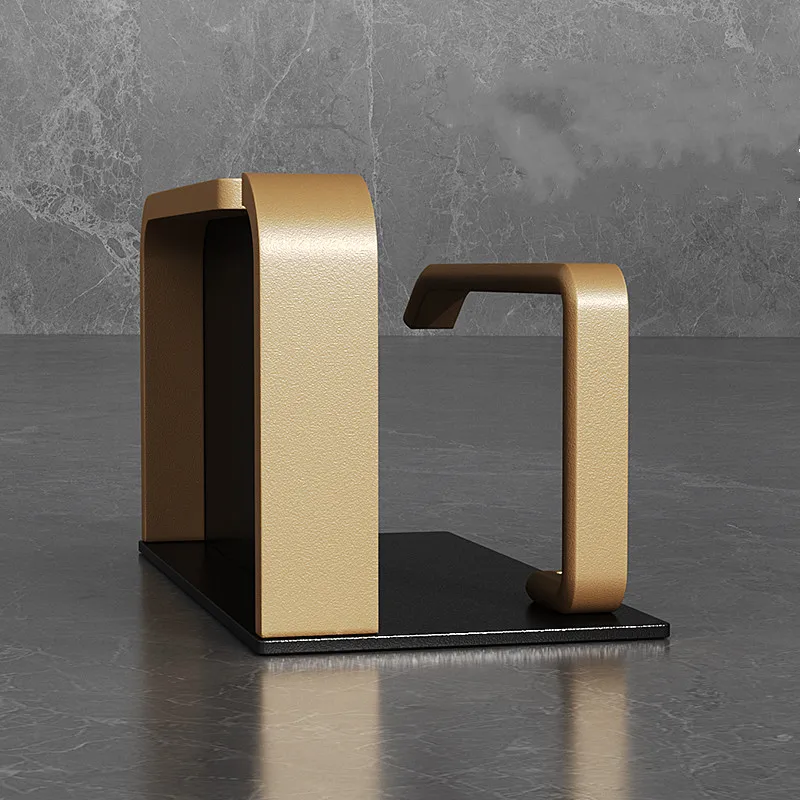 Black and Gold Bathroom Toilet Roll and Phone Holder with No Holes for Easy Installation of Stylish Bathroom Accessories