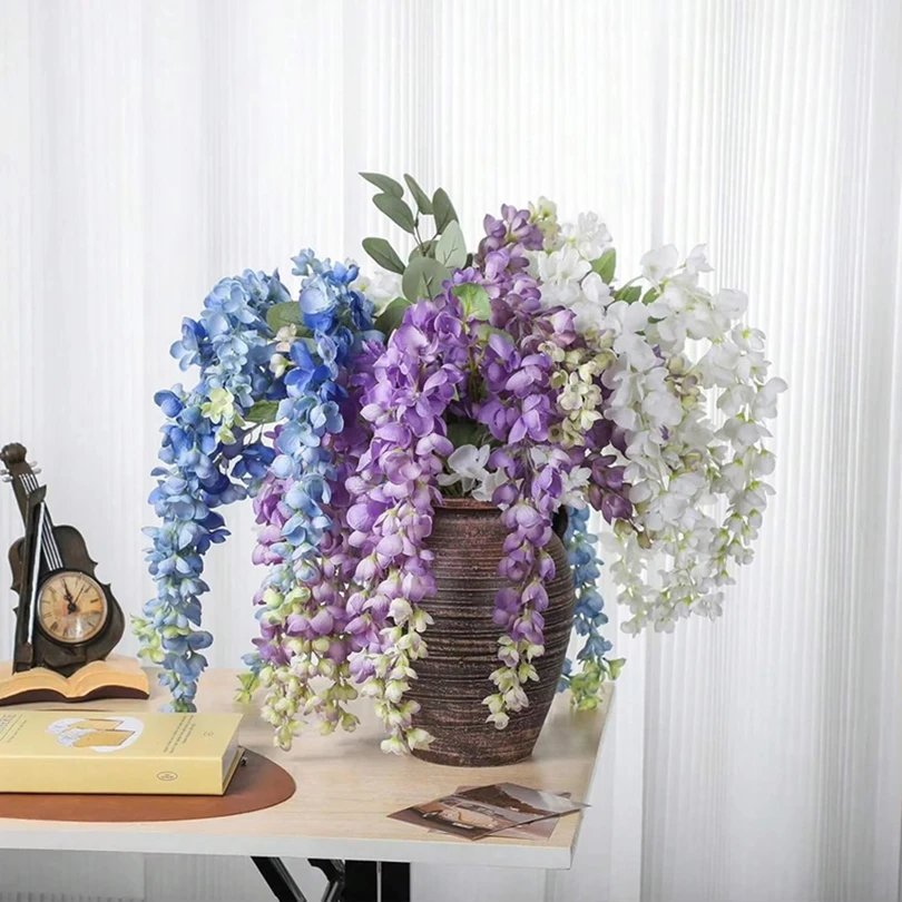 

Artificial Flowers Rattan Home Room Table Centre Decor Wedding Festive Outdoor Garden Wall Yard Garland Delicate Gifts Box Decor