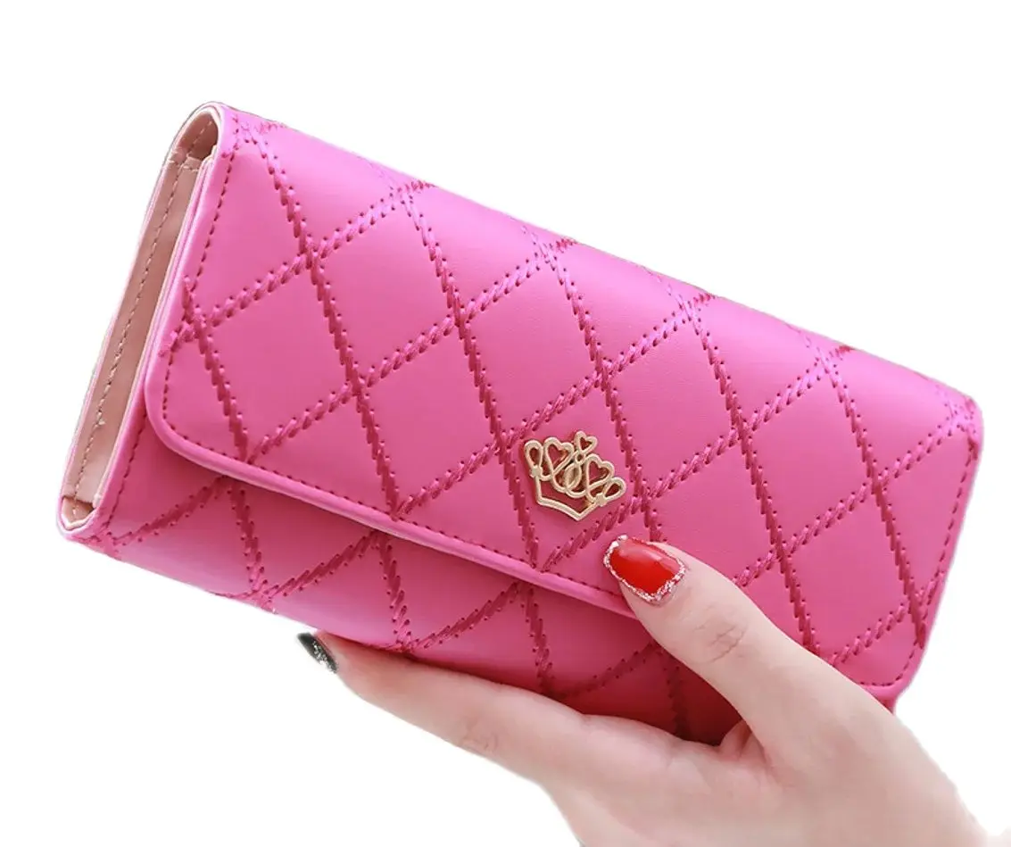 

Женская новая мода из искусственной кожи с вышивкой в виде короны, однотонный черный, розовый, темно-желтый мини-кошелек для монет, женские кошельки