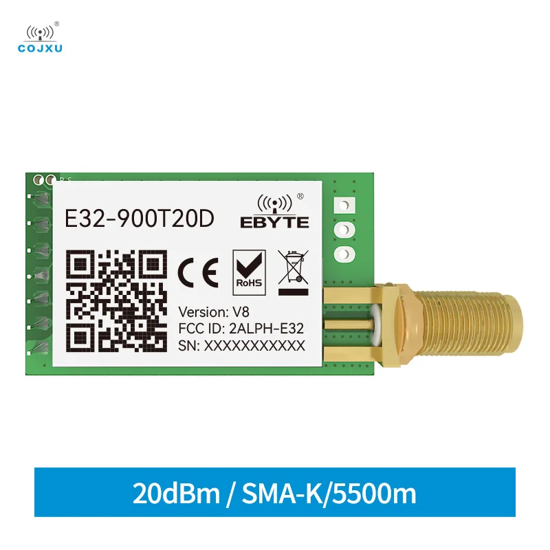 LoRa 868Mhz 915MHz Rf TCXO cojxu E32-900T20D-V8 Transceiver Wireless Module Long Range Iot UART Transmitter Receiver